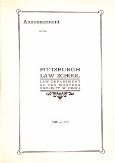 Pitt Law Bulletin 1906-1907