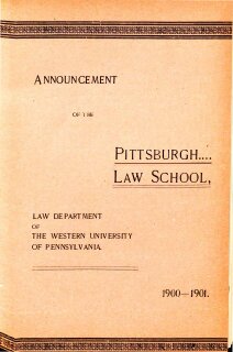 Pitt Law Bulletin 1900-1901