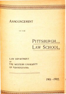 Pitt Law Bulletin 1901-1902