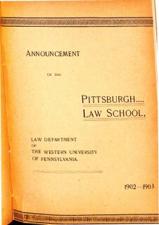 Pitt Law Bulletin 1902-1903