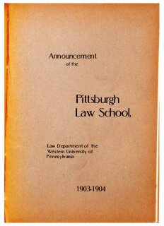 Pitt Law Bulletin 1903-1904