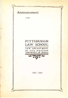 Pitt Law Bulletin 1905-1906