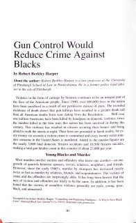 Gun Control Would Reduce Crime Against Blacks