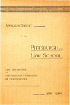 Pitt Law Bulletin 1898-1899 by University of Pittsburgh School of Law
