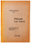 Pitt Law Bulletin 1903-1904 by University of Pittsburgh School of Law