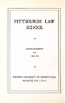 Pitt Law Bulletin 1908-1909 by University of Pittsburgh School of Law