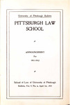 Pitt Law Bulletin 1911-1912 by University of Pittsburgh School of Law