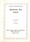 Pitt Law Bulletin 1912-1913