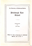 Pitt Law Bulletin 1913-1914