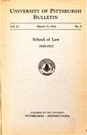 Pitt Law Bulletin 1926-1927 by University of Pittsburgh School of Law