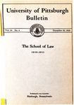 Pitt Law Bulletin 1930-1931 by University of Pittsburgh School of Law