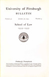 Pitt Law Bulletin 1934-1935 by University of Pittsburgh School of Law