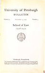 Pitt Law Bulletin 1938-1939 by University of Pittsburgh School of Law