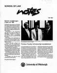 School of Law Notes Fall 1988