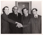 Justice Thurgood Marshall with students by University of Pittsburgh School of Law