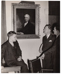 Law students with portrait by University of Pittsburgh School of Law